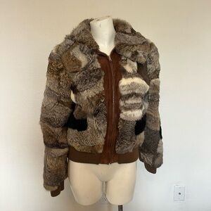 Luxurious Genuine China Rabbit Fur Patchwork Jacket